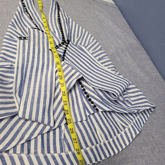 Zara Woman Blue/White Striped Halter Top XS GUC - Picture 11 of 13